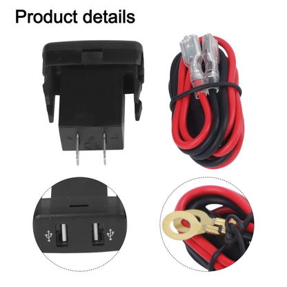 1pc Dual USB 2-Ports Phone Car Charger for Toyota Hilux (2005–2014)