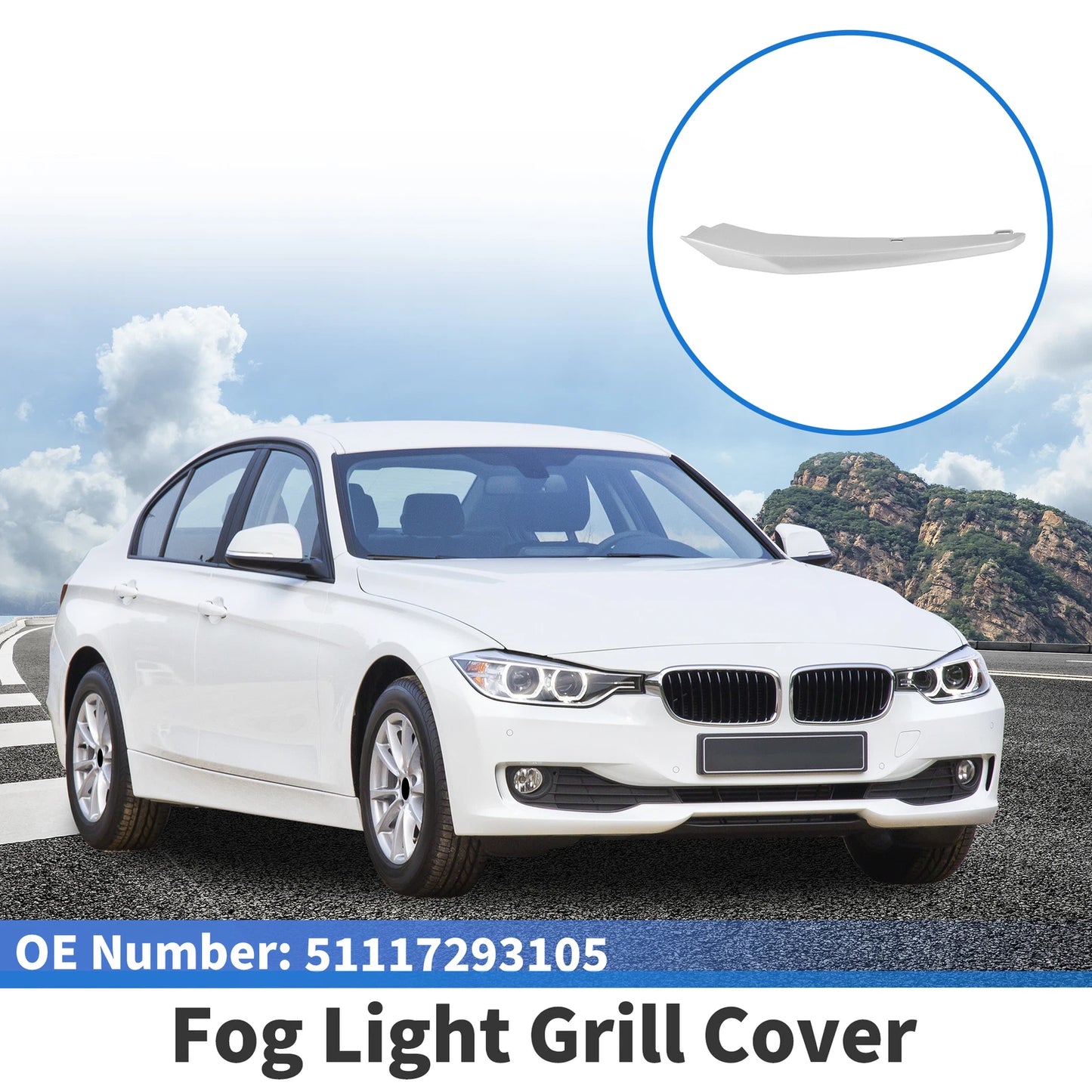 Front Left Fog Light Grill for BMW 3 Series (2011-2015)