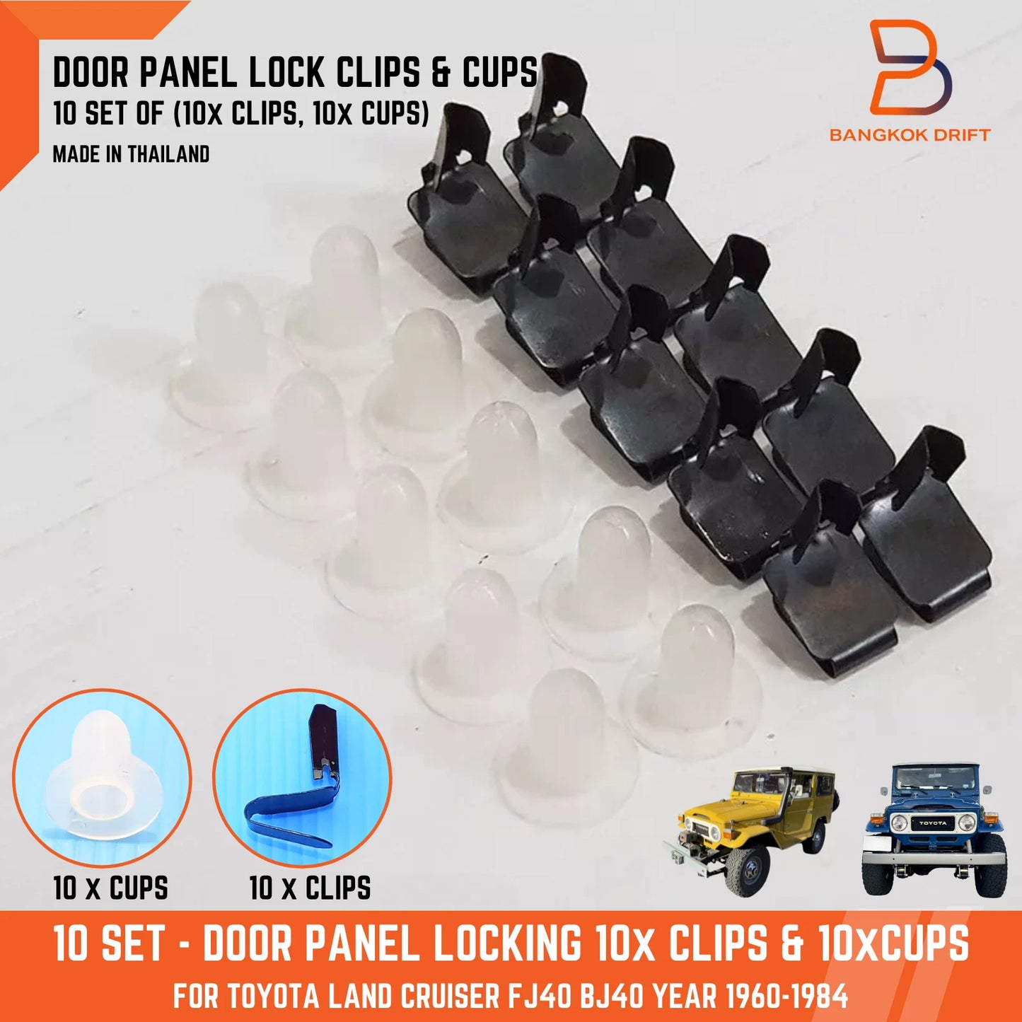 Door Panel Clips for Toyota Land Cruiser FJ40 FJ45 BJ40 BJ45 HJ40 FJ55 VX80 (1960-2023)