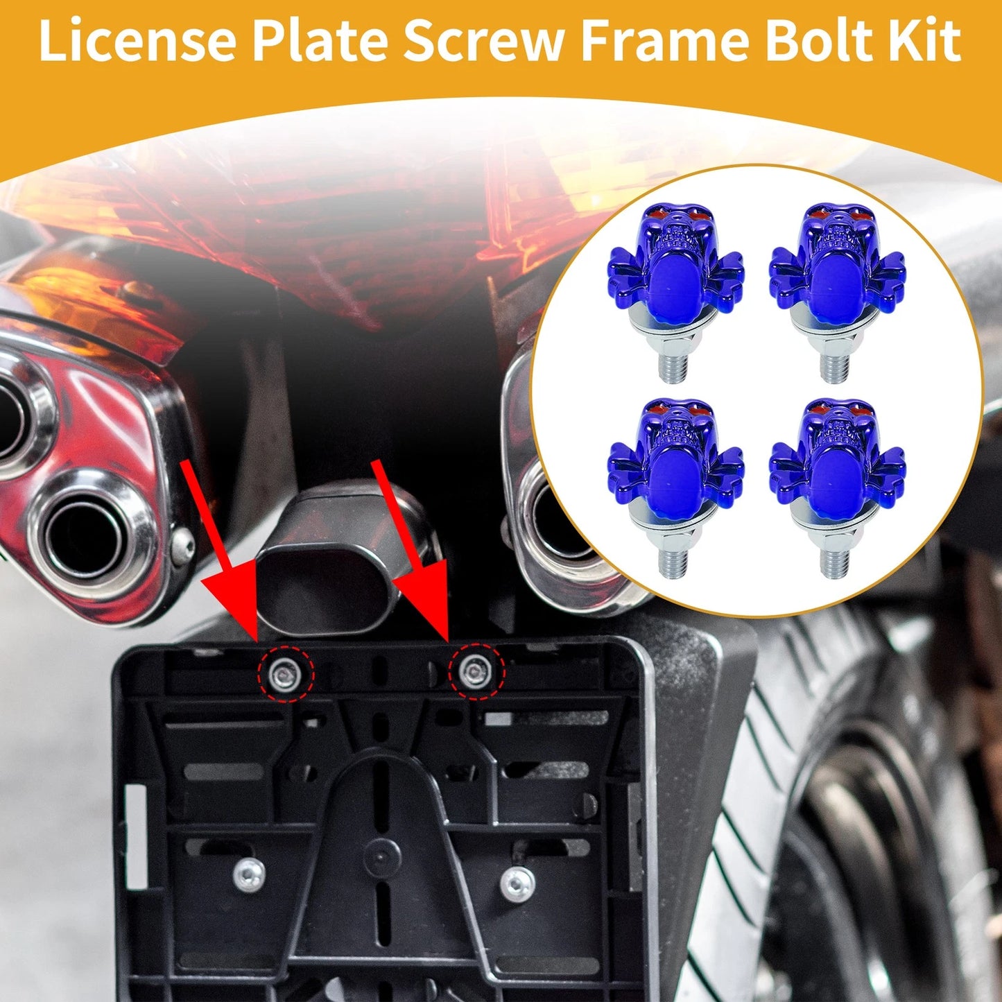 License Plate Screws Cover 38mm Blue 4Pcs for Universal Motorcycle M6
