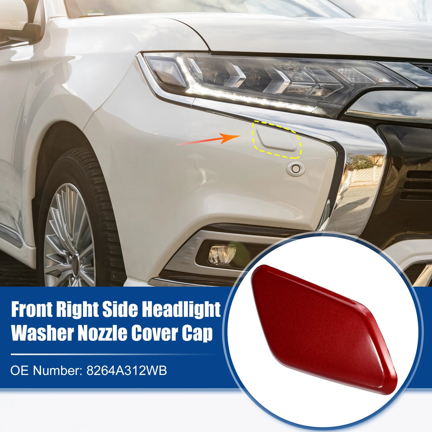Right Front Headlight Washer Nozzle Cover for Mitsubishi Outlander (2013-2021)