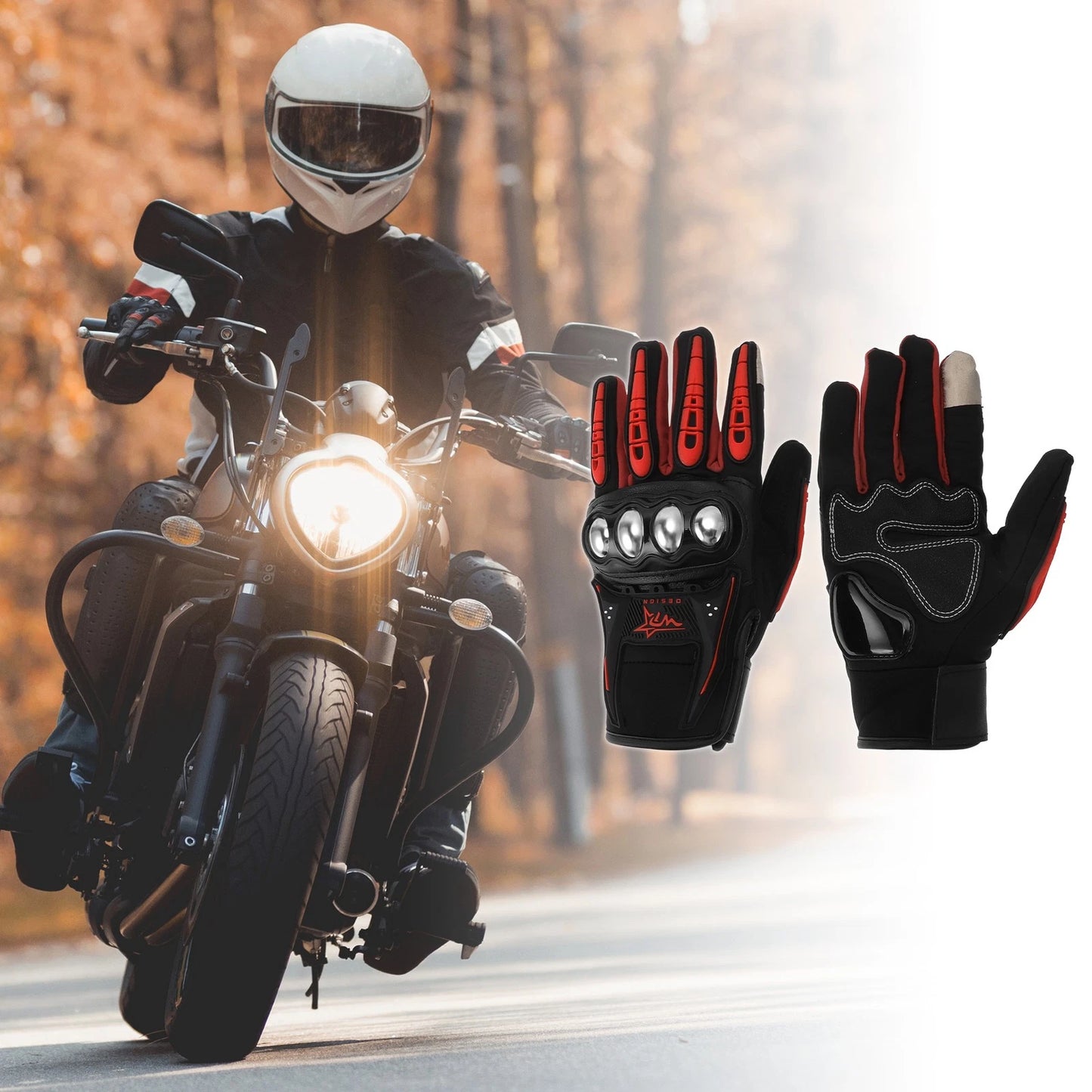1 x Pair Motorcycle Winter Warm Touchscreen Driving Glove for Motorcycle