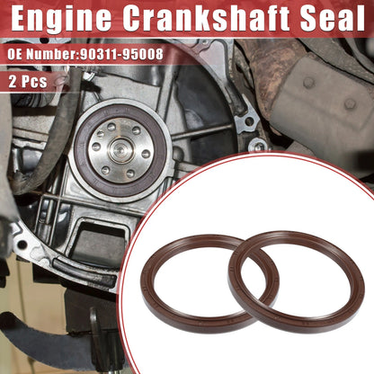 2 x Engine Crankshaft Oil Seal for Toyota Land Cruiser 4Runner