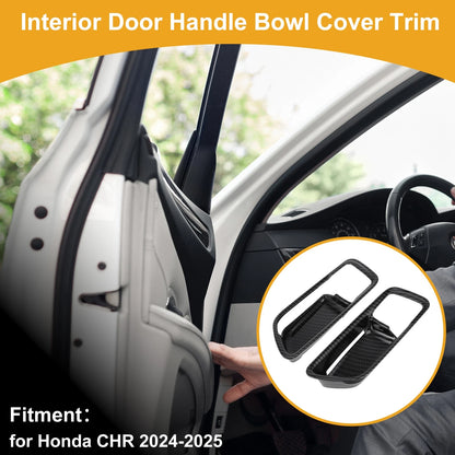 Carbon Fiber Black Interior Door Handle Bowl Cover for Honda CHR (2024-2025)