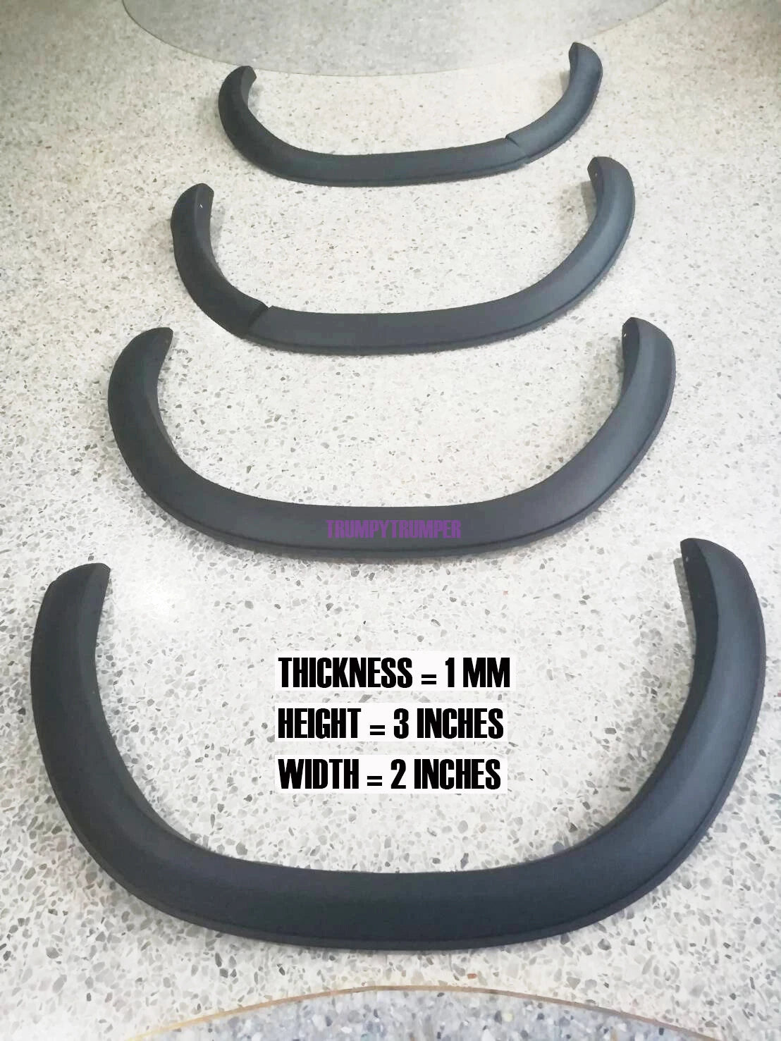 3" Matte Black Slim Fender Flares for Toyota Hilux Widebody (2018-2020)