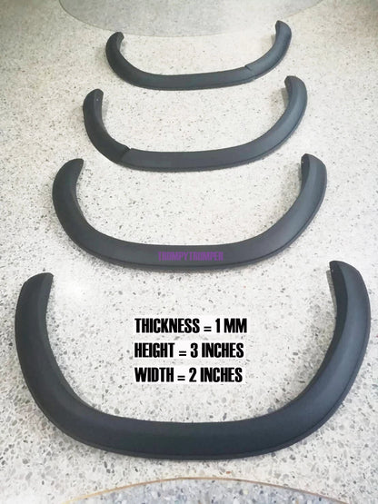 3" Matte Black Slim Fender Flares for Toyota Hilux Widebody (2018-2020)