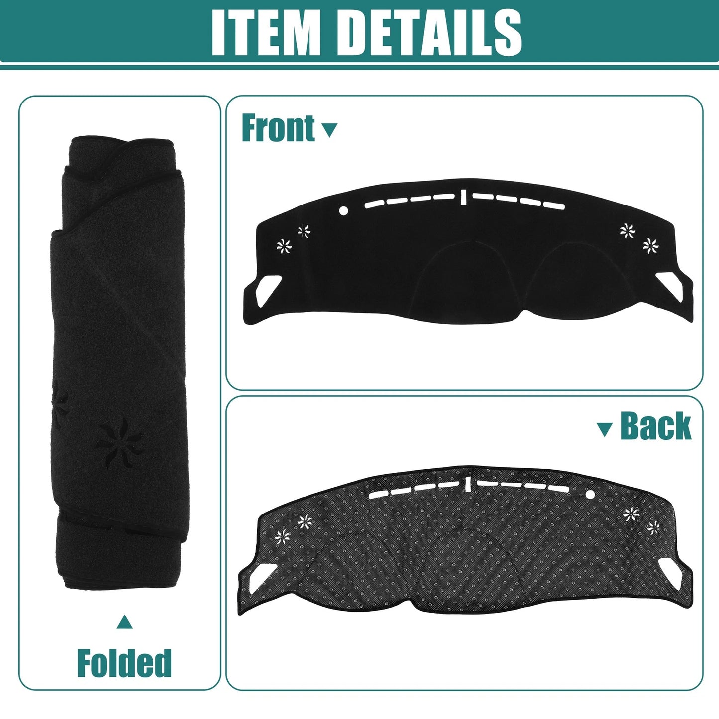 Black Polyester Dashboard Cover Mat Protector for Subaru BRZ (2022)