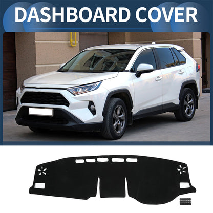 Dashboard Cover Mat for Toyota RAV4 (2020-2024) Sun Protector Pad Black 1 Set