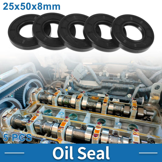Oil Seal 5 x 25x50x8mm Black Seal Ring Rotary Shaft Nitrile Rubber for Make Model