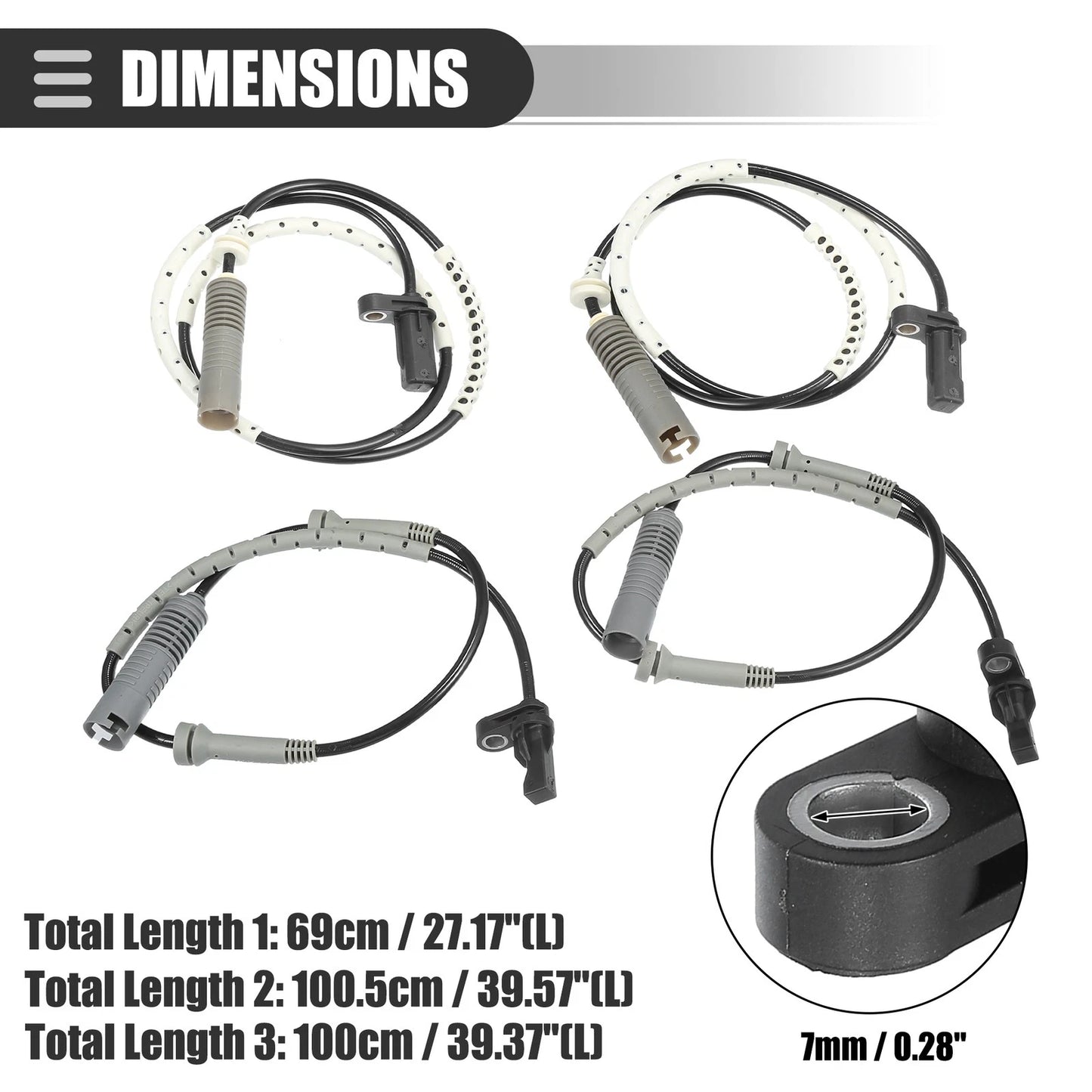 ABS Sensors for BMW 128i (2 x Front, 2 x Rear) (2008-2013)