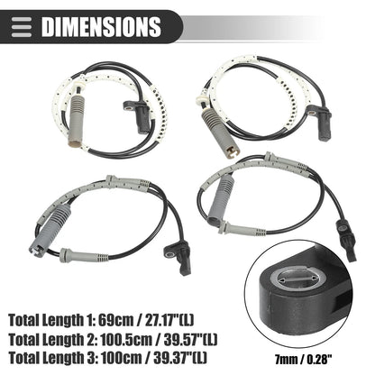ABS Sensors for BMW 128i (2 x Front, 2 x Rear) (2008-2013)