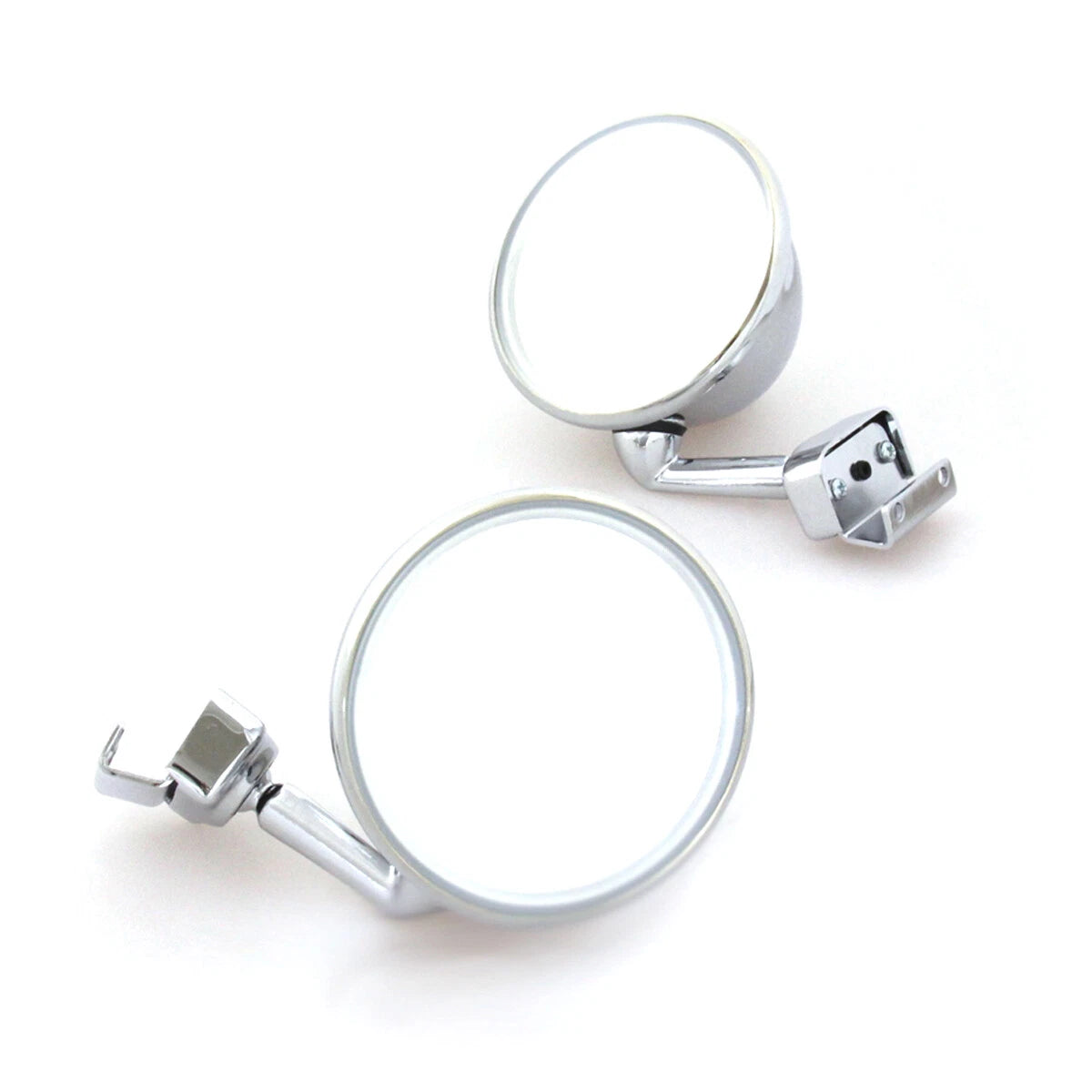 4" Chrome Convex Door and Fender Mirrors for Left/Right Universal Fit