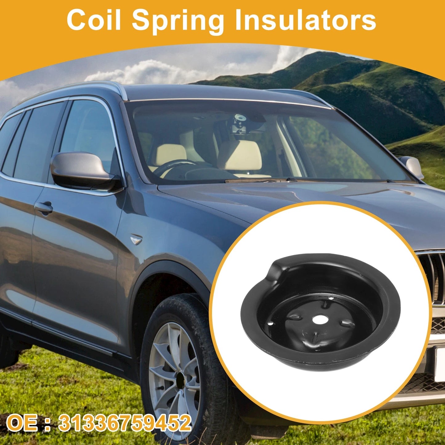 Coil Spring Insulators for BMW X3 2004-2010 Metal 1 x Piece