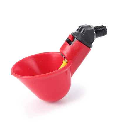 4 Pack Automatic Poultry Water Drinking Cups for Chicken & Hen - PVC Fittings
