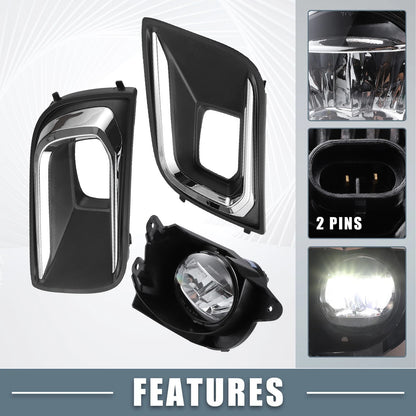 Fog Driving Lights Bezels with Switch Harness for Toyota Sequoia (2001-2023)