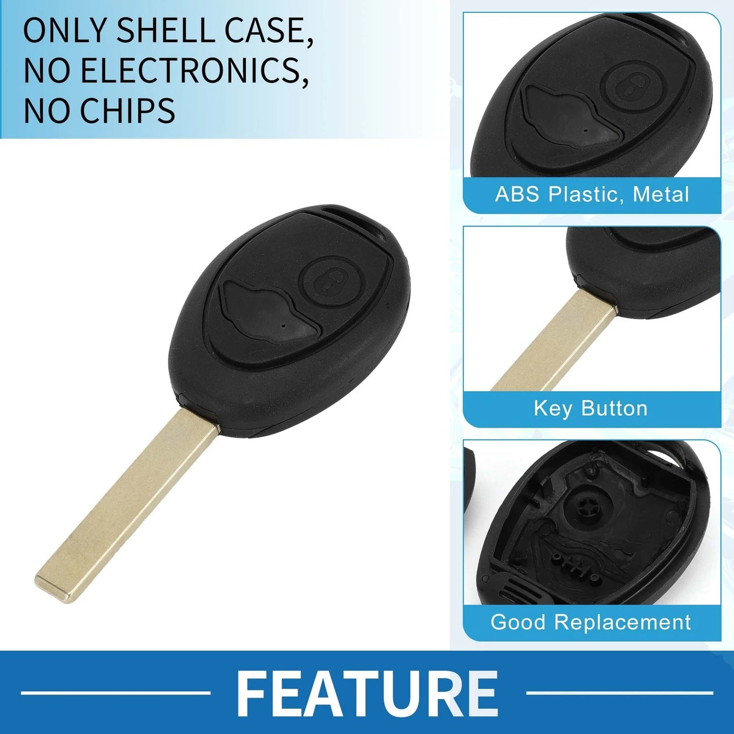 Keyless Entry Remote Fob Shell Case for BMW Mini (2002-2005)