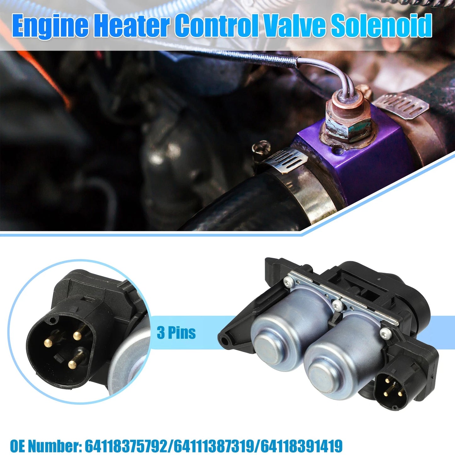 Engine Heater Control Valve Solenoid for BMW 318i (1992 - 1999)