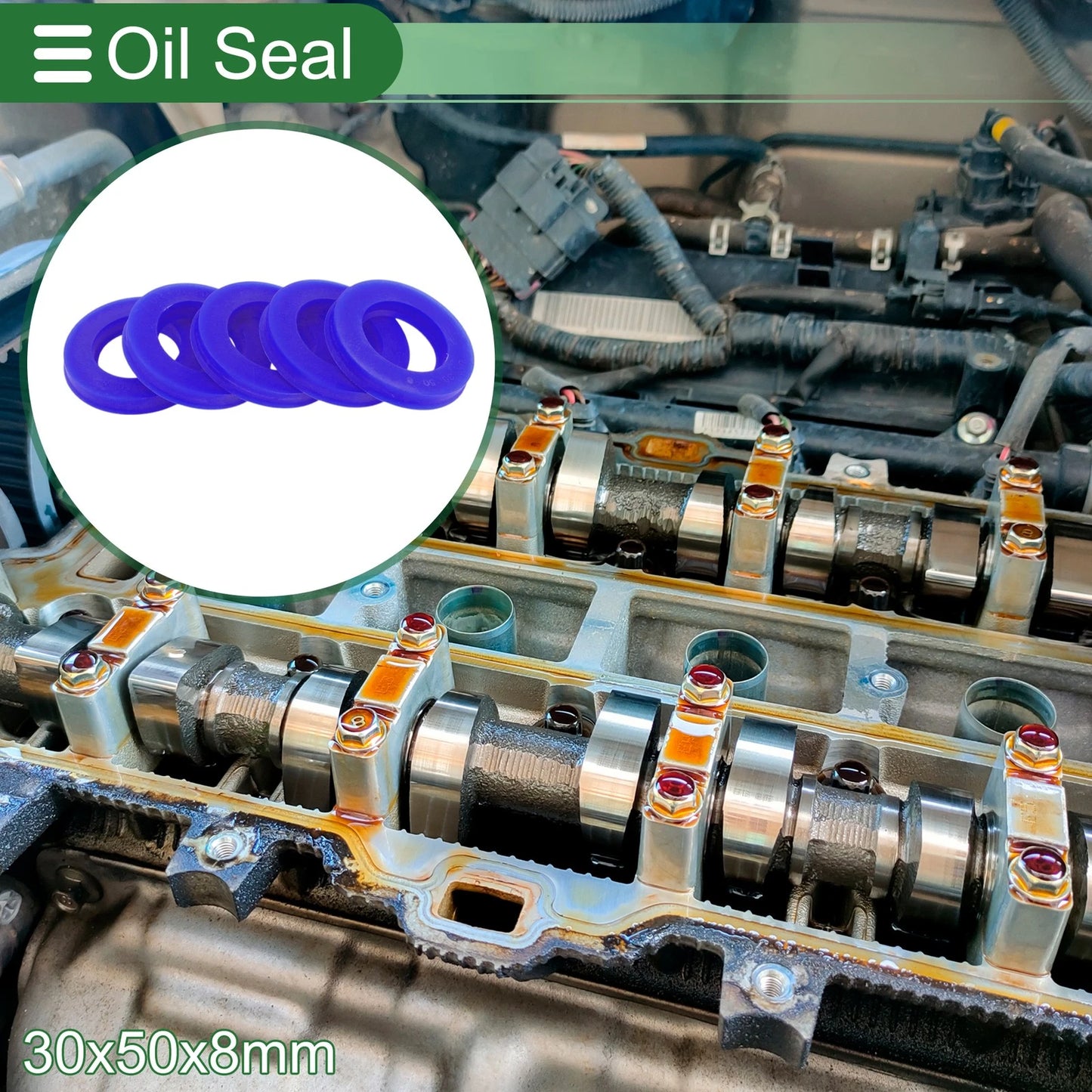 Oil Seal 30x50x8mm Rotary Shaft Seal TPU High Pressure for Make Model 5 Pcs