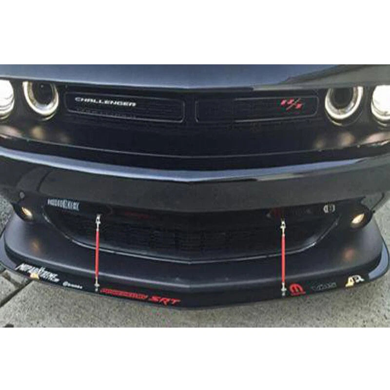 Adjustable Red Front Bumper Lip Splitter Strut Rods for Car