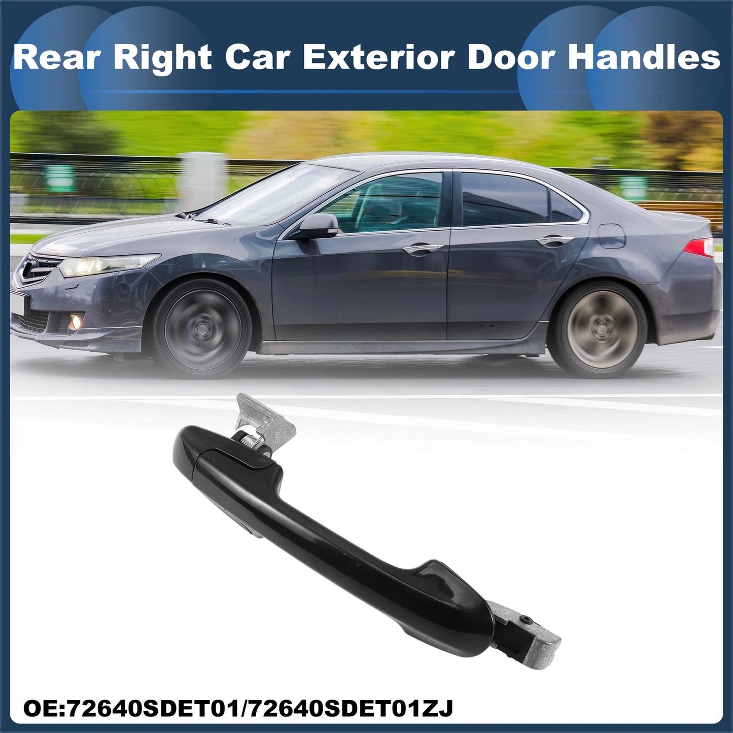 Rear Right Door Handle for Honda Accord (2003-2007) Black