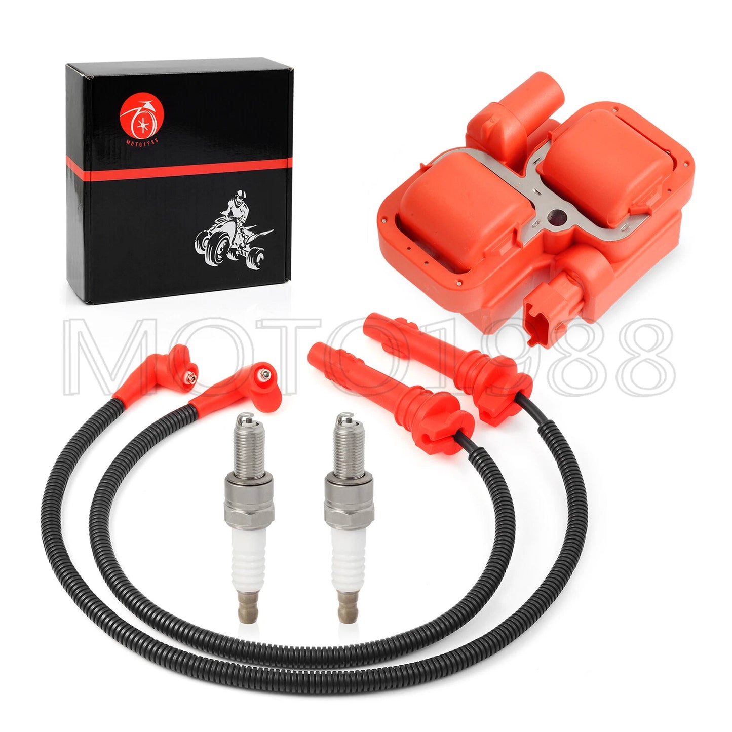 2 x Ignition Coil & Spark Plug Wire Cap for Polaris General 1000 (2016–2023)