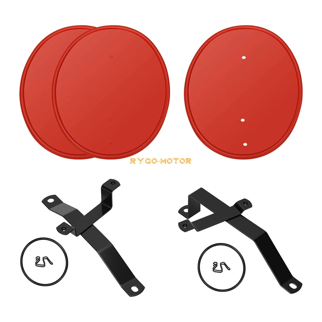 3 x Red Number Plate Brackets, Clips & Bands for Honda Z50 Z50R (1979–1987)