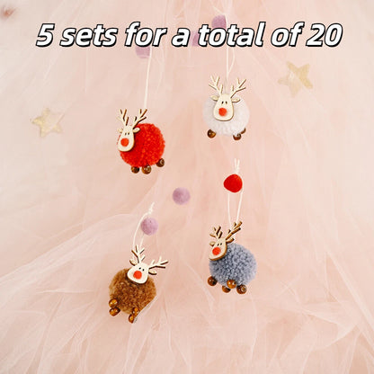 Pom Decoration Pendant for Christmas Tree Adorable Reindeer