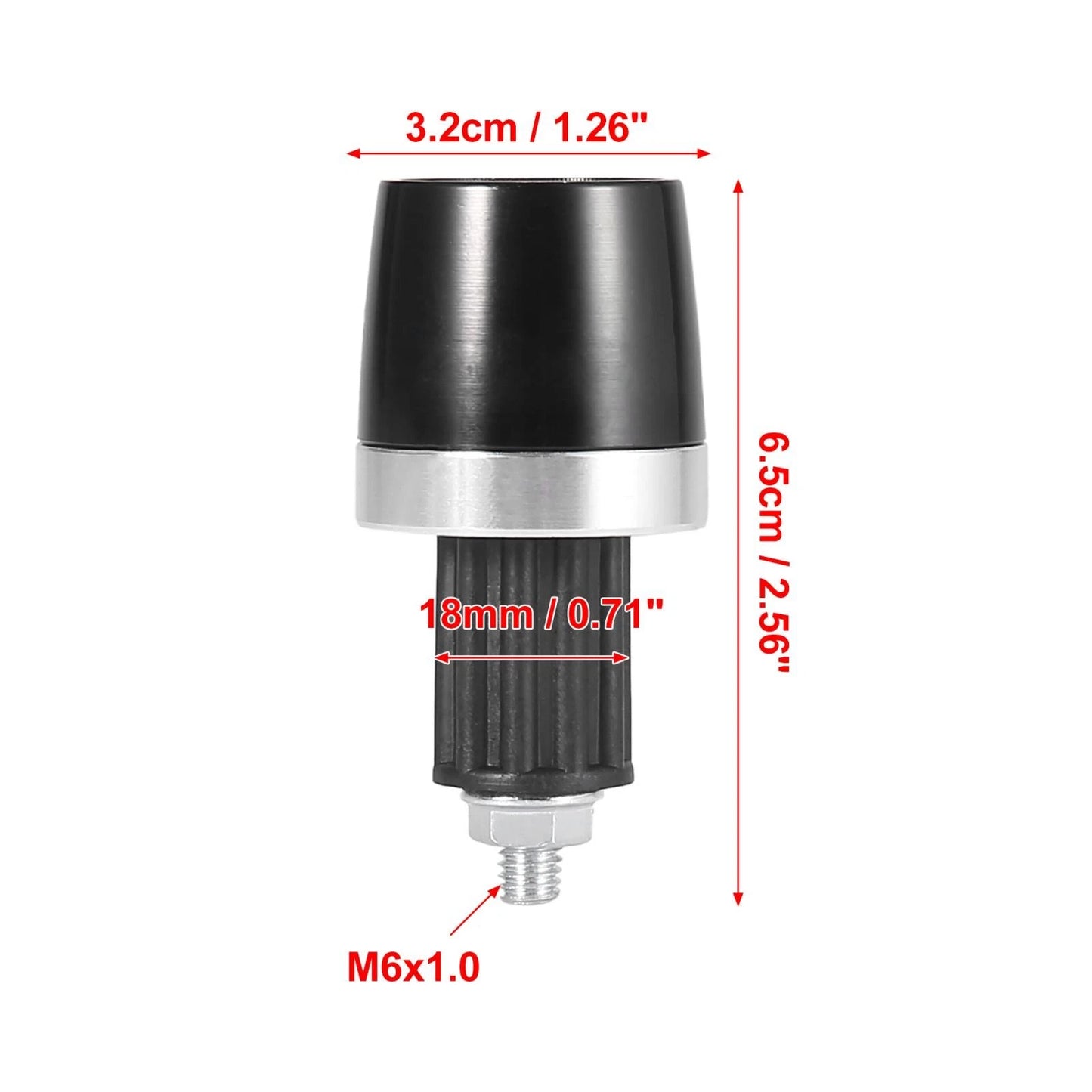 2 x 18mm Handlebar End Caps Plug CNC Aluminum Alloy for Motorcycle Silver Tone