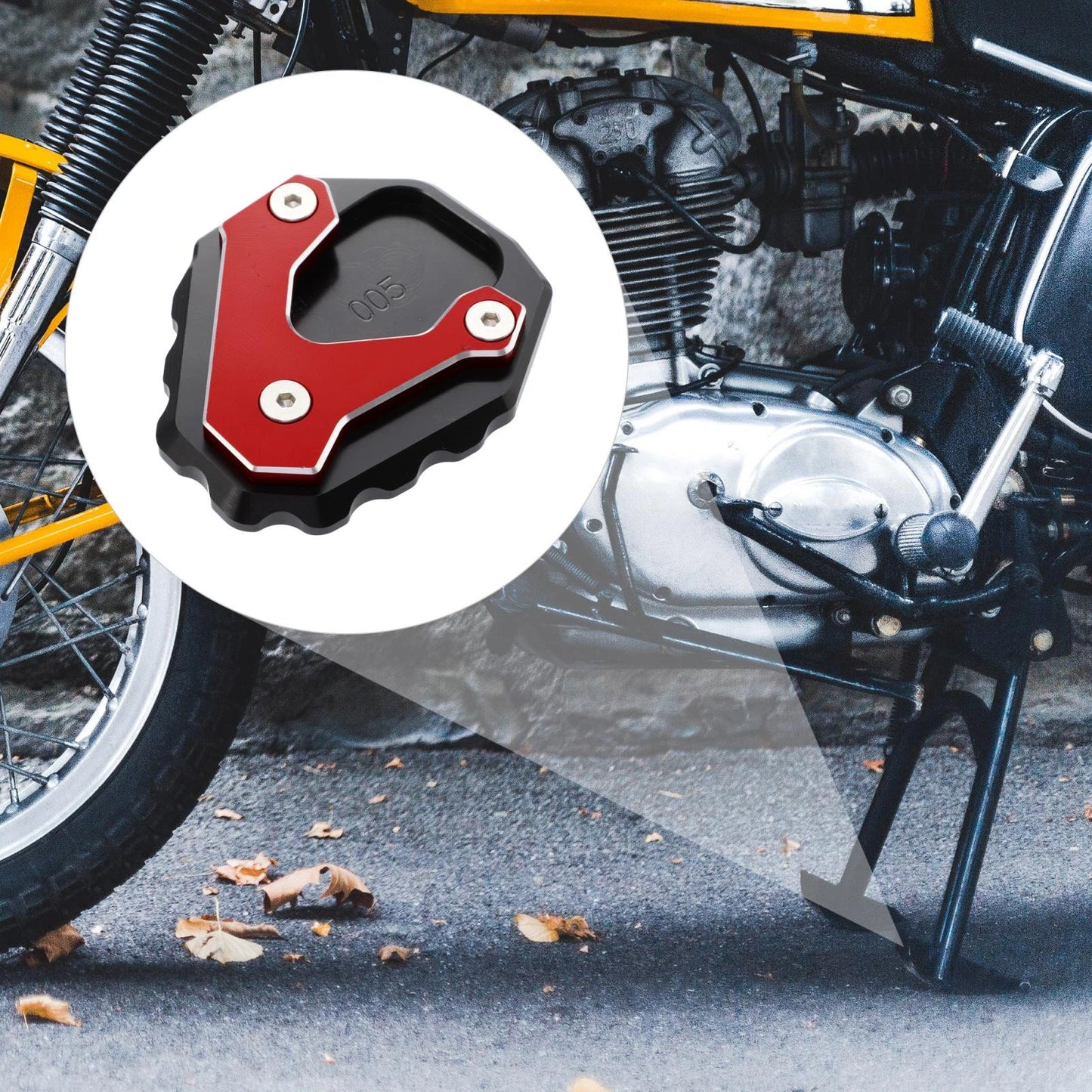 Red Kickstand Extension Side Stand Support Plate for Honda CB500X (2013-2023)