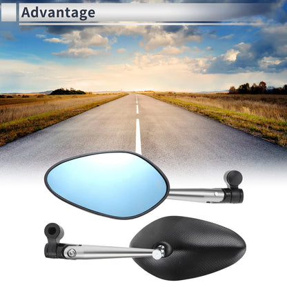 M8/M10 Rear View Mirror Handlebar Mirror Black Silver Tone Aluminum for Motorcycle