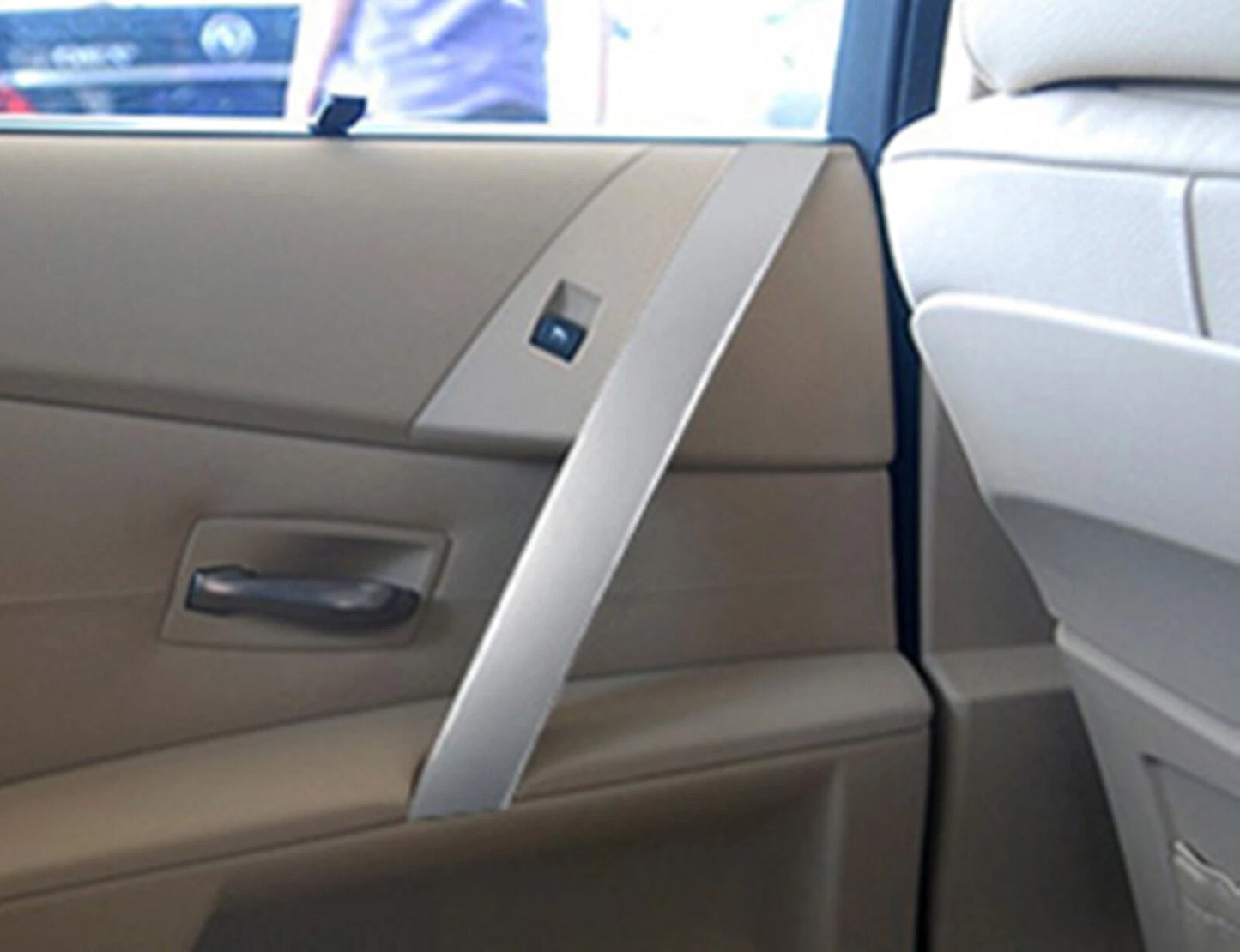 4 x Silver Door Arm Grip Handle Covers for BMW E60 E61 (2004-2006)