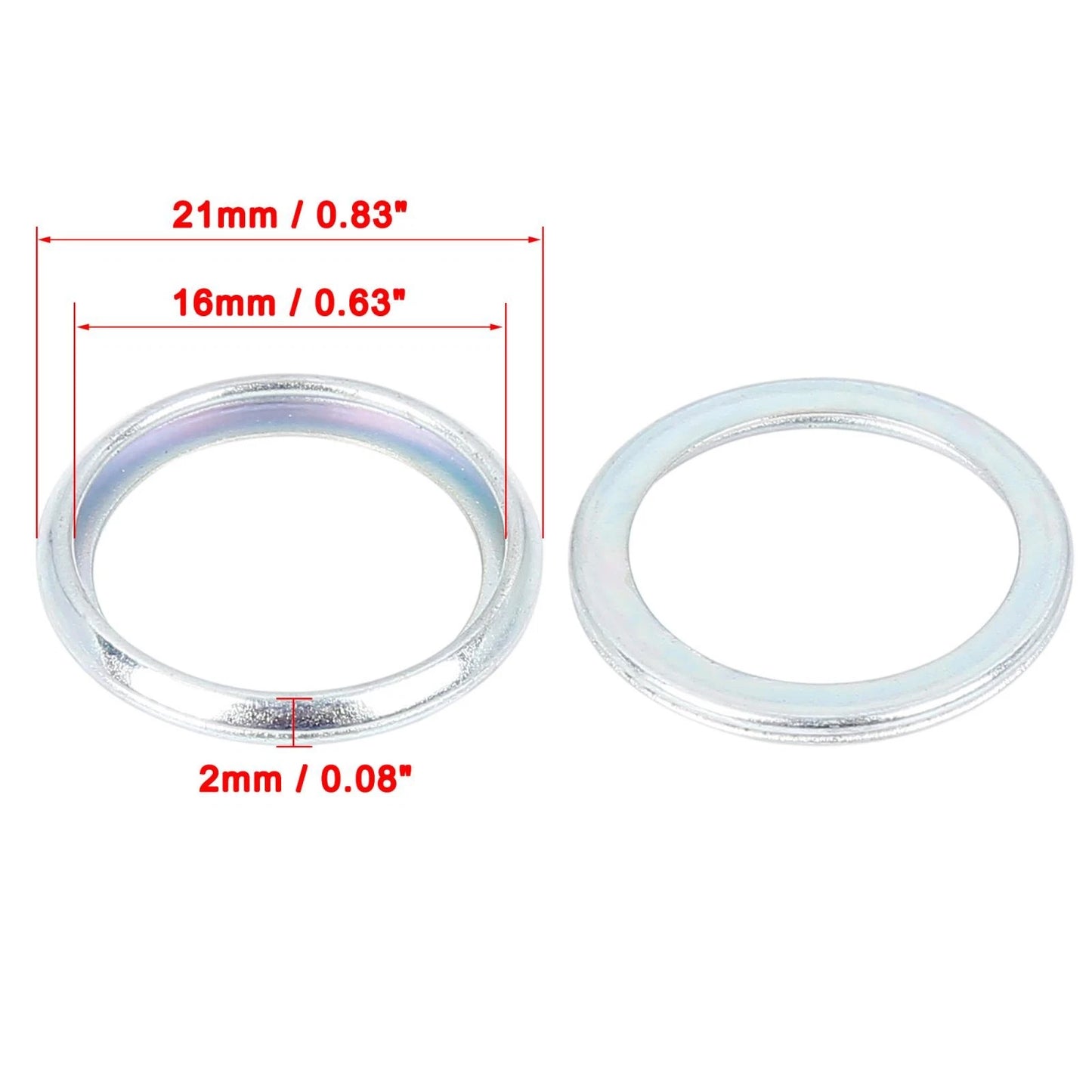 6 x M16 Silver Tone Oil Drain Plug Gaskets for Subaru