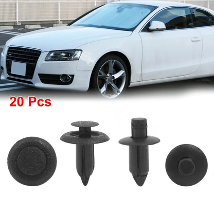 20 x Black Plastic Door Fastener Clips for Suzuki (6mm 7mm Hole)