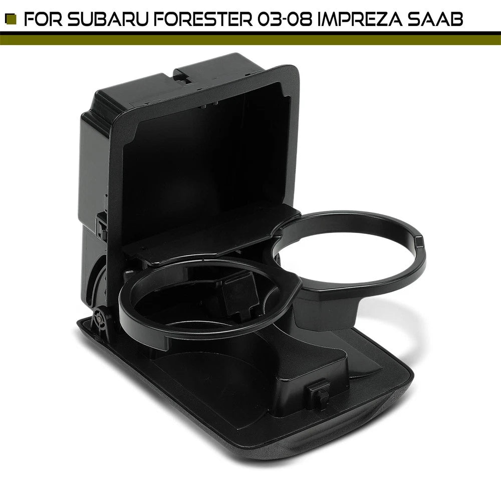 Black Rear Center Console Cup Holder for Subaru Impreza Forester (2008-2019)