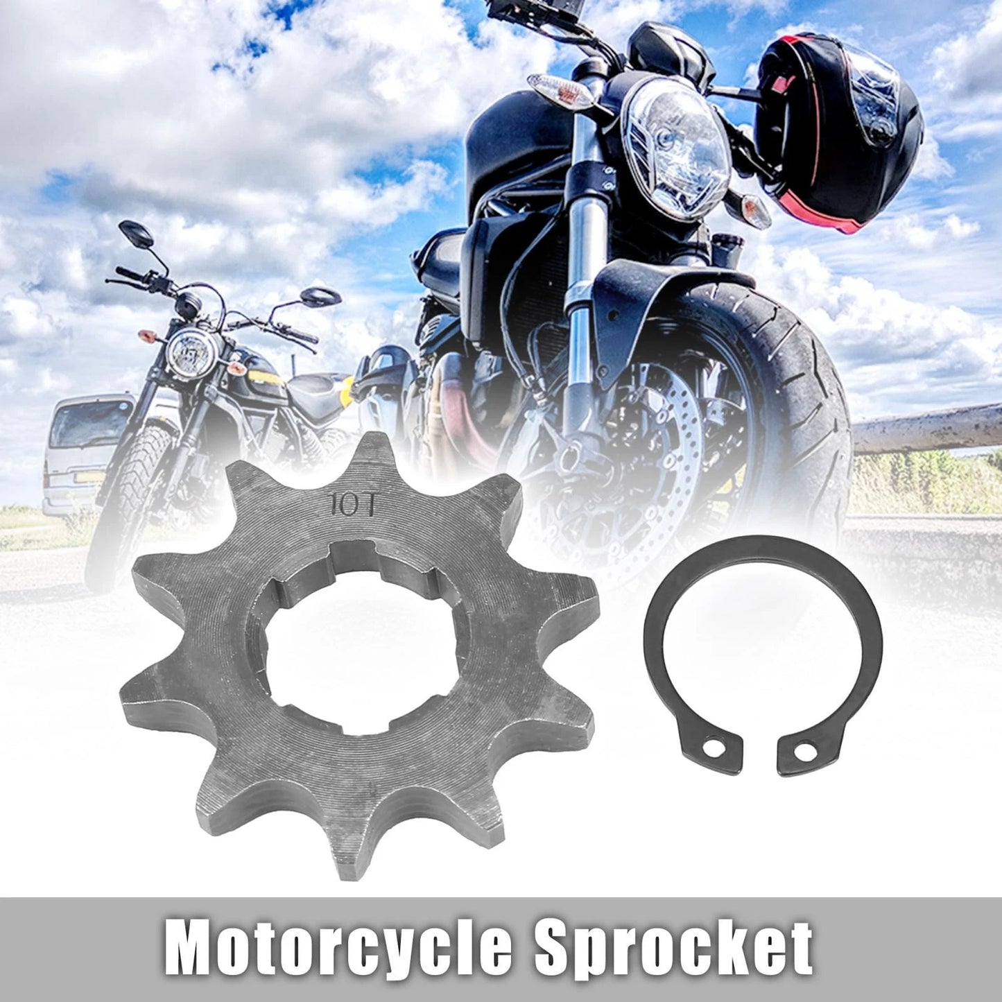 Chain Sprocket for Motorcycle Dirt Bike Front Engine Titanium Tone
