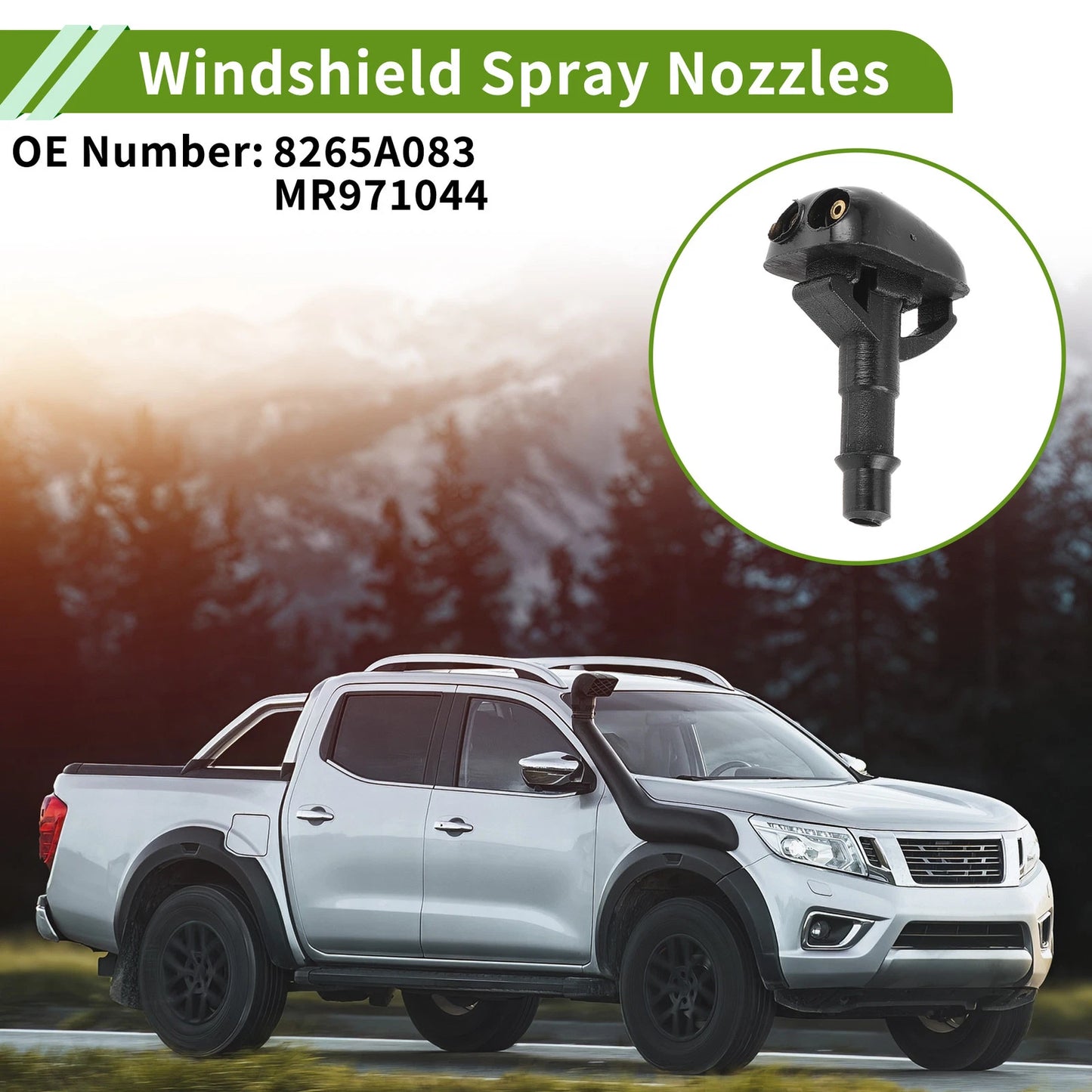 Windshield Washer Nozzle & Hose Connector for Mitsubishi (2003-2006)