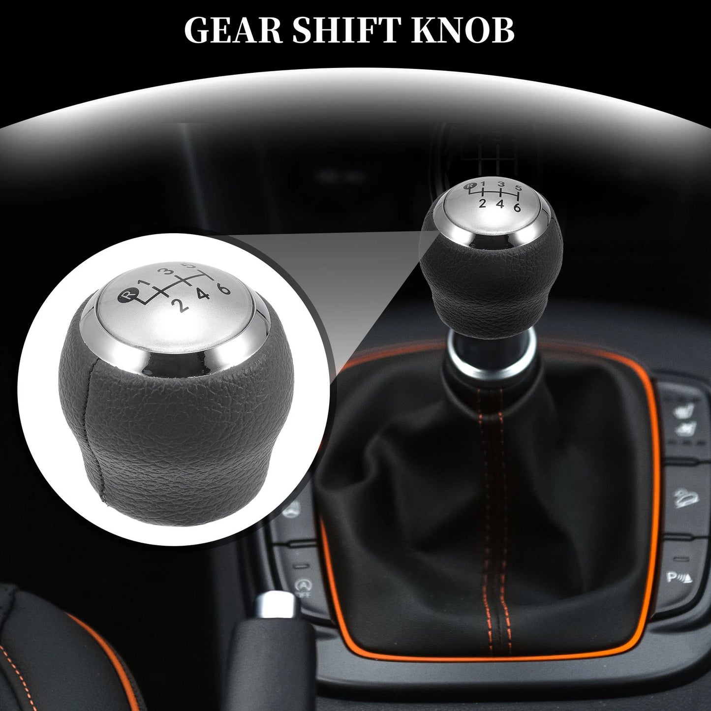 6 Speed Gear Shift Knob Leather for Toyota Corolla Auris Yaris RAV4 (2007–2013)