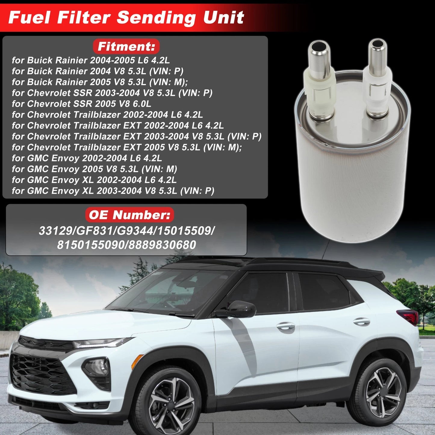 Fuel Filter Assembly for Buick Rainier L6 4.2L Metal (04–05)