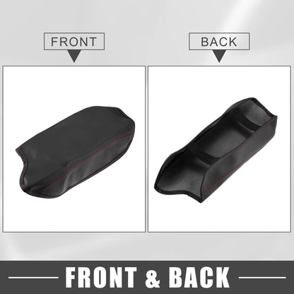 Center Console Armrest Cover for Ford Ranger (2019-2021) Black Red Stitch