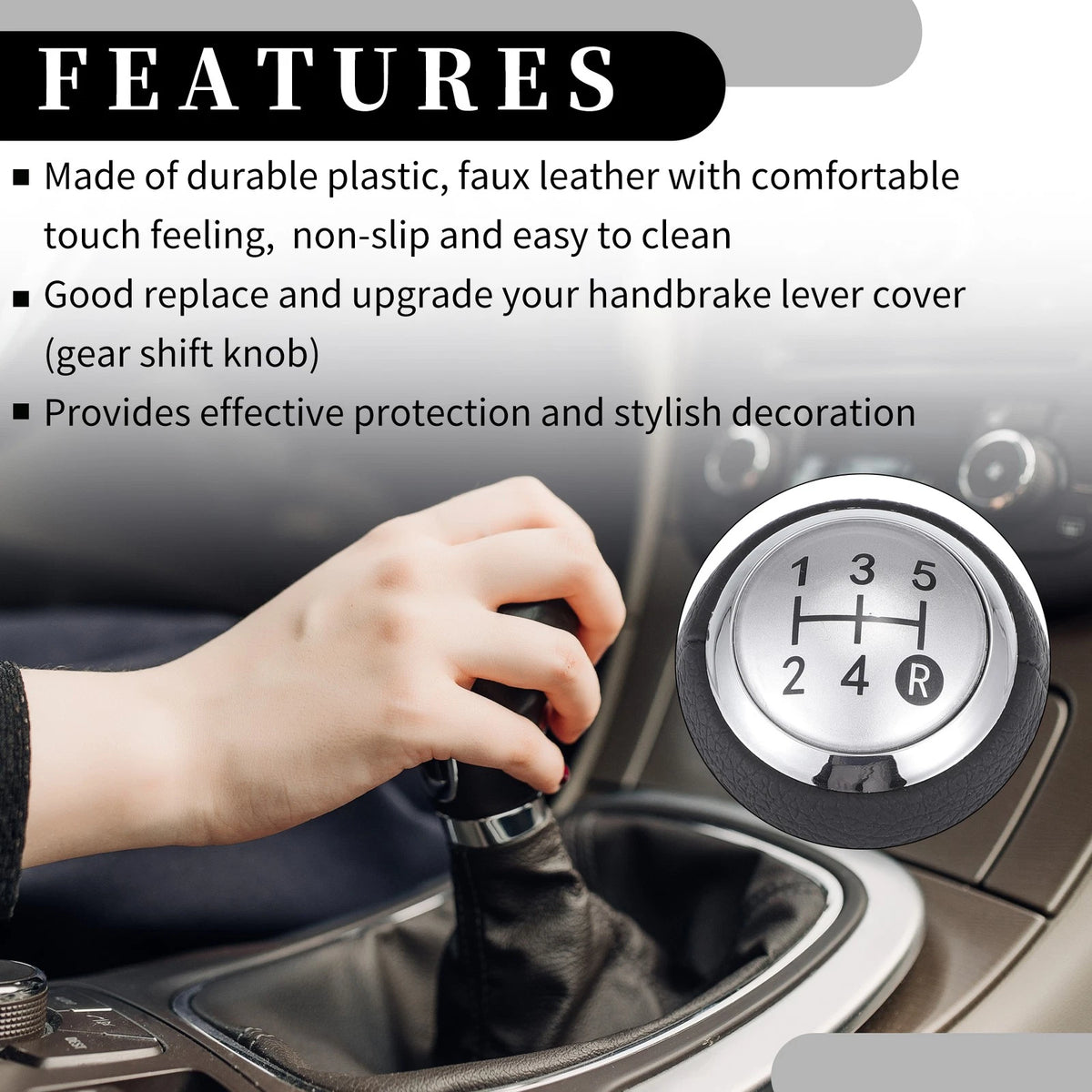 5 Speed Manual Gear Shift Knob for Toyota Yaris (2005-2010) Silver Tone