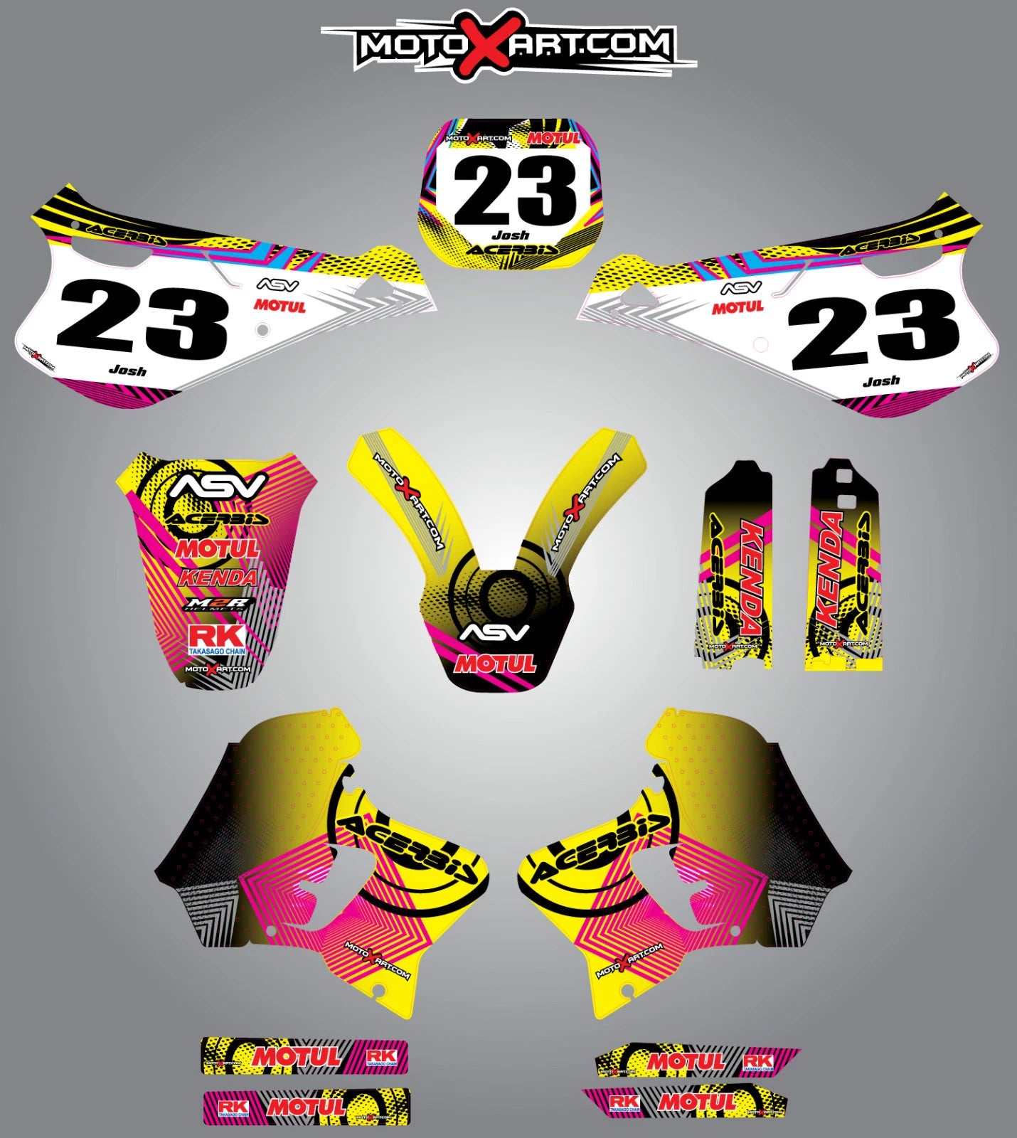Full Custom Sticker Kit for YAMAHA WR 250 (1994-1997) - NEON Graphics/Decals