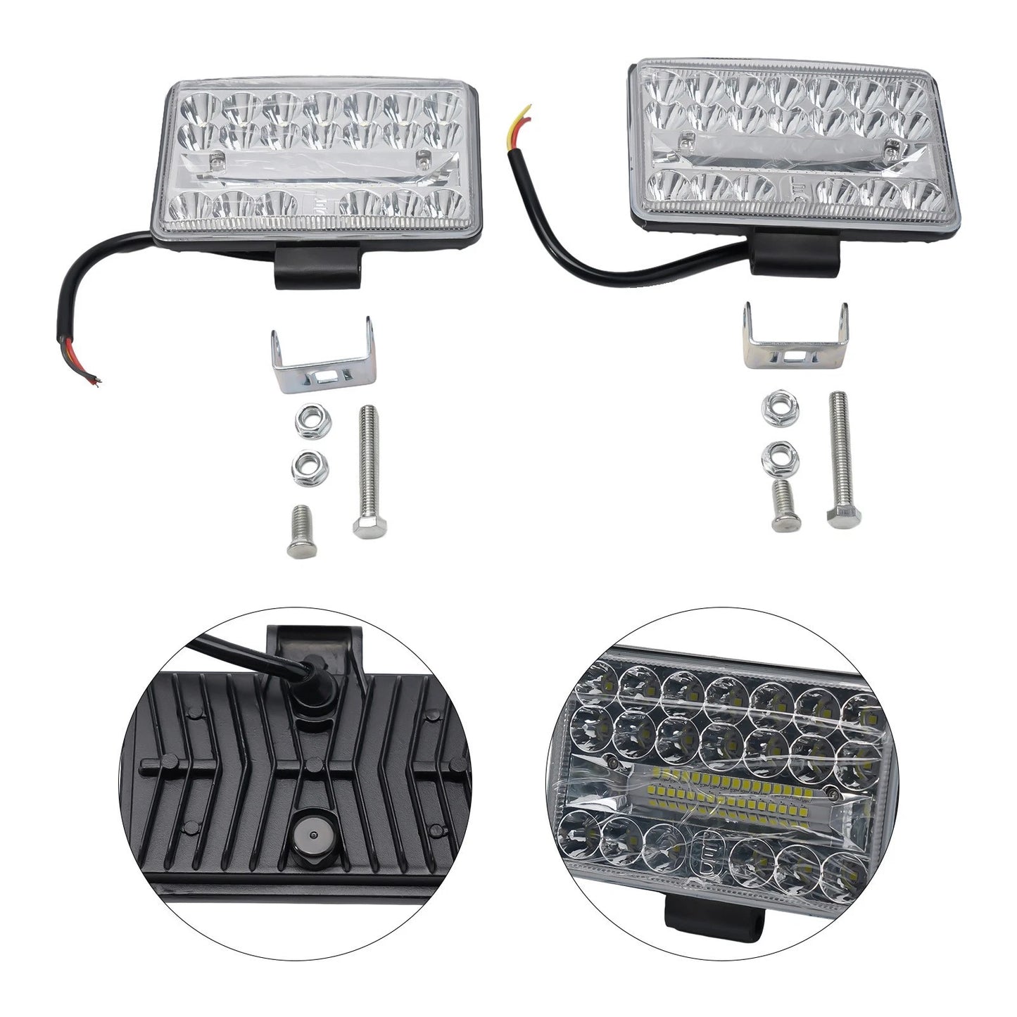 LED Headlights Rectangular 2 x 3x5 Inch 60W for Car