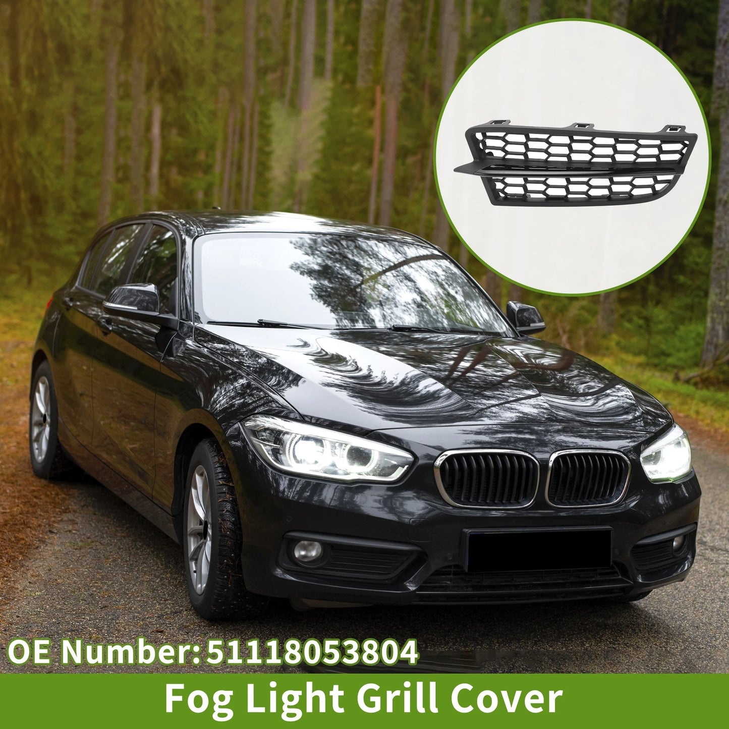 Front Right Fog Light Grill for BMW 1-Series (2011-2015)