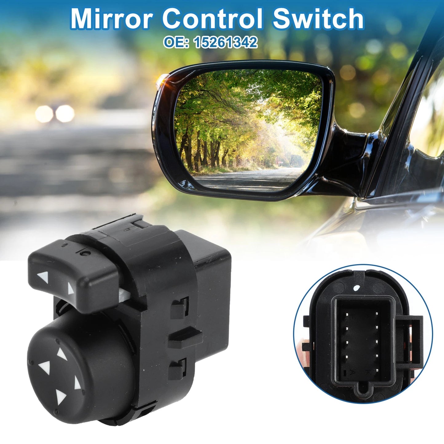Car Mirror Switch Plastic Black 1 Pc for Chevrolet Malibu (2004 - 2008)