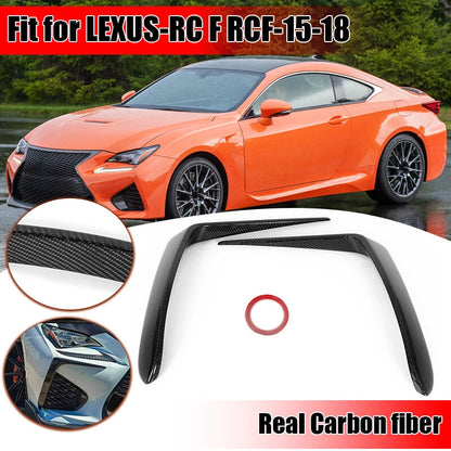Carbon Fiber Front Bumper Garnish Air Vent Trim Covers for 2015-2018 Lexus