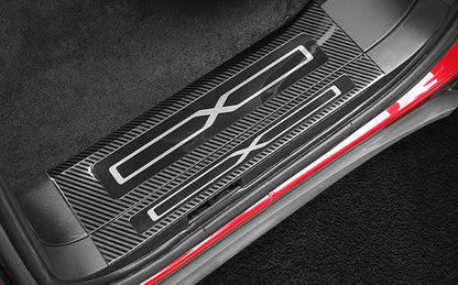 Carbon Fiber Door Sill Plate Guard Cover Trim for Tesla Model X (2017-2023)