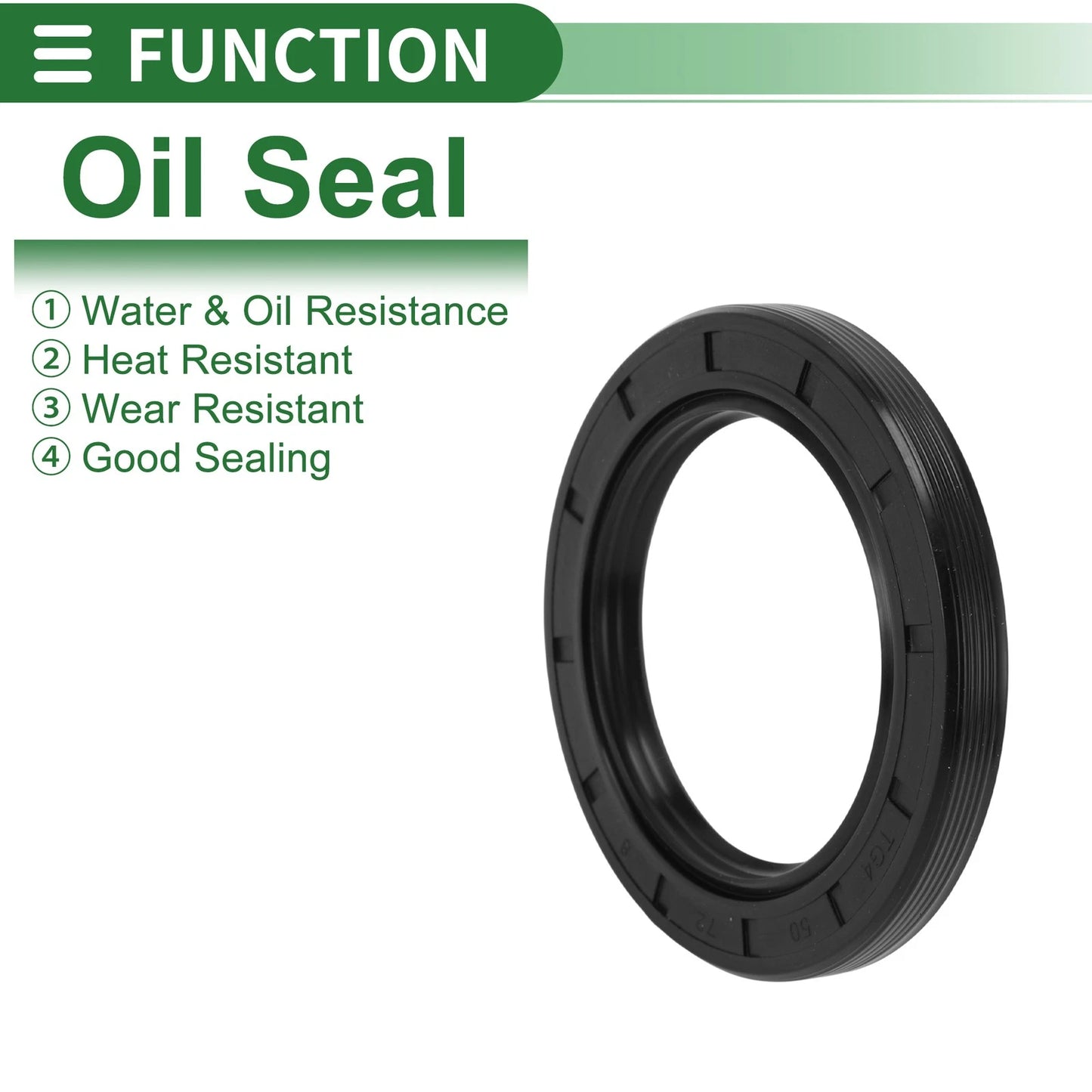 Oil Seal 50x72x8mm Rotary Shaft Seal NBR Rubber High Pressure Black