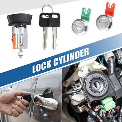 Ignition Switch Lock Cylinder & Door Lock Cylinder w/ Key for Ford E150, E250