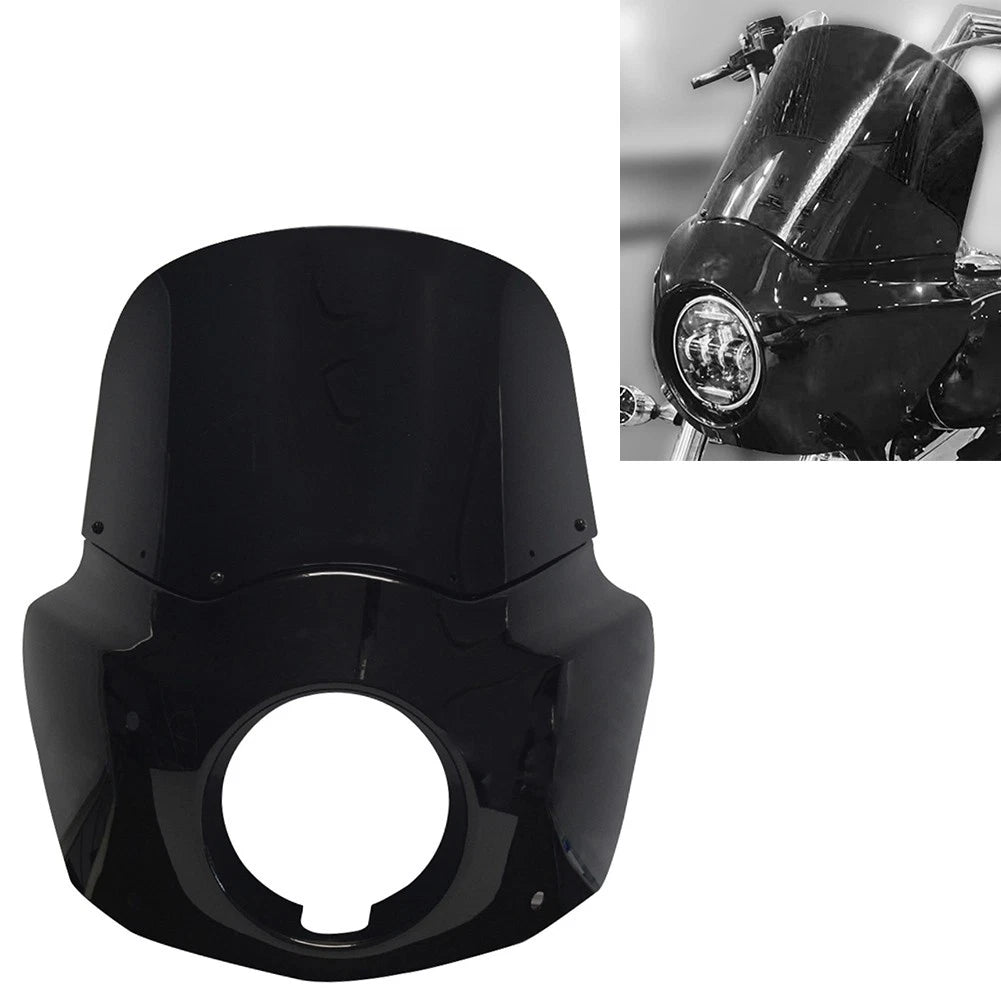 11" Black Headlight Fairing Windshield for Harley Softail Street Bob (18-24)