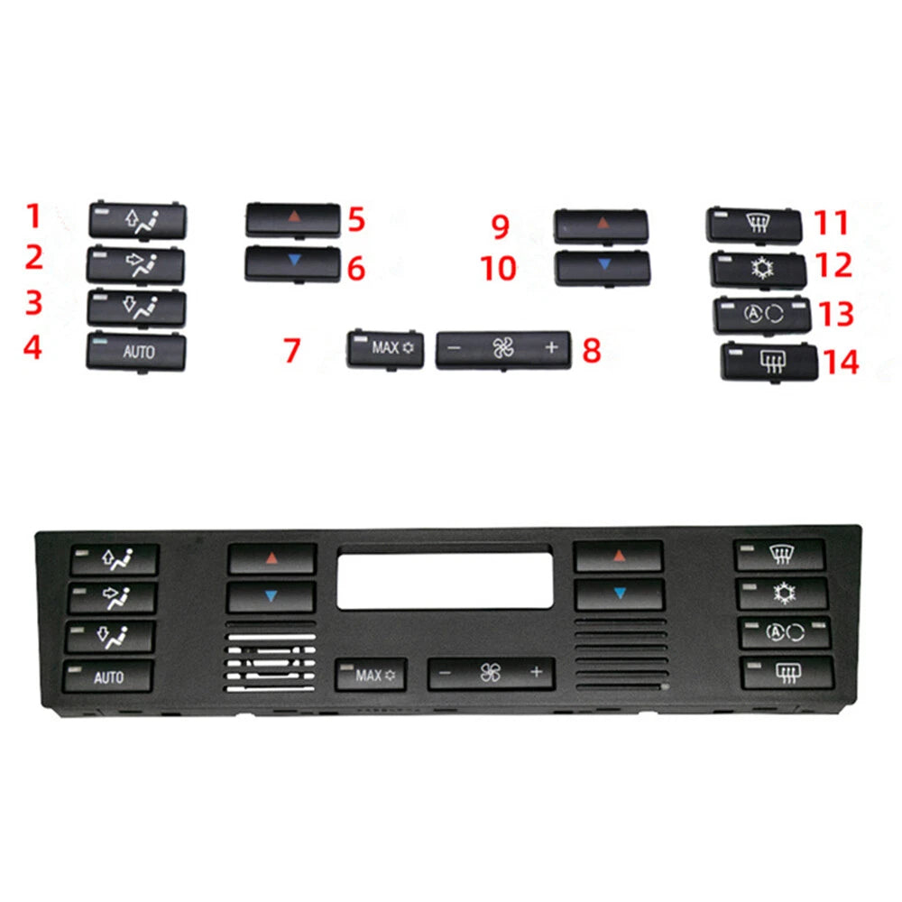 14Pcs A/C Control Panel Switch Button Covers for BMW X5 E53 (1999-2006)